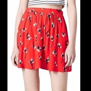 Red Floral Skirt